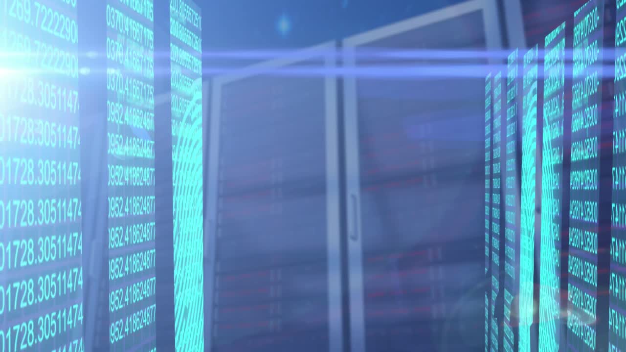 animazione dell'elaborazione dei dati su server informatici