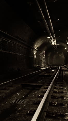 dark and eerie train tunnel