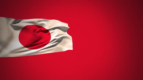 japanese flag waving in the wind