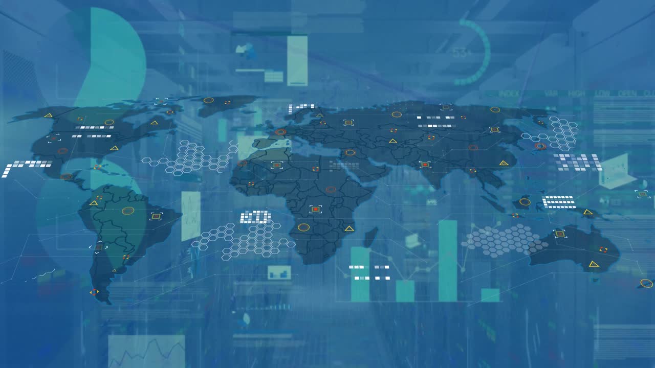 데이터 처리 및 서버  ⁇ 에서 세계 지도의 애니메이션