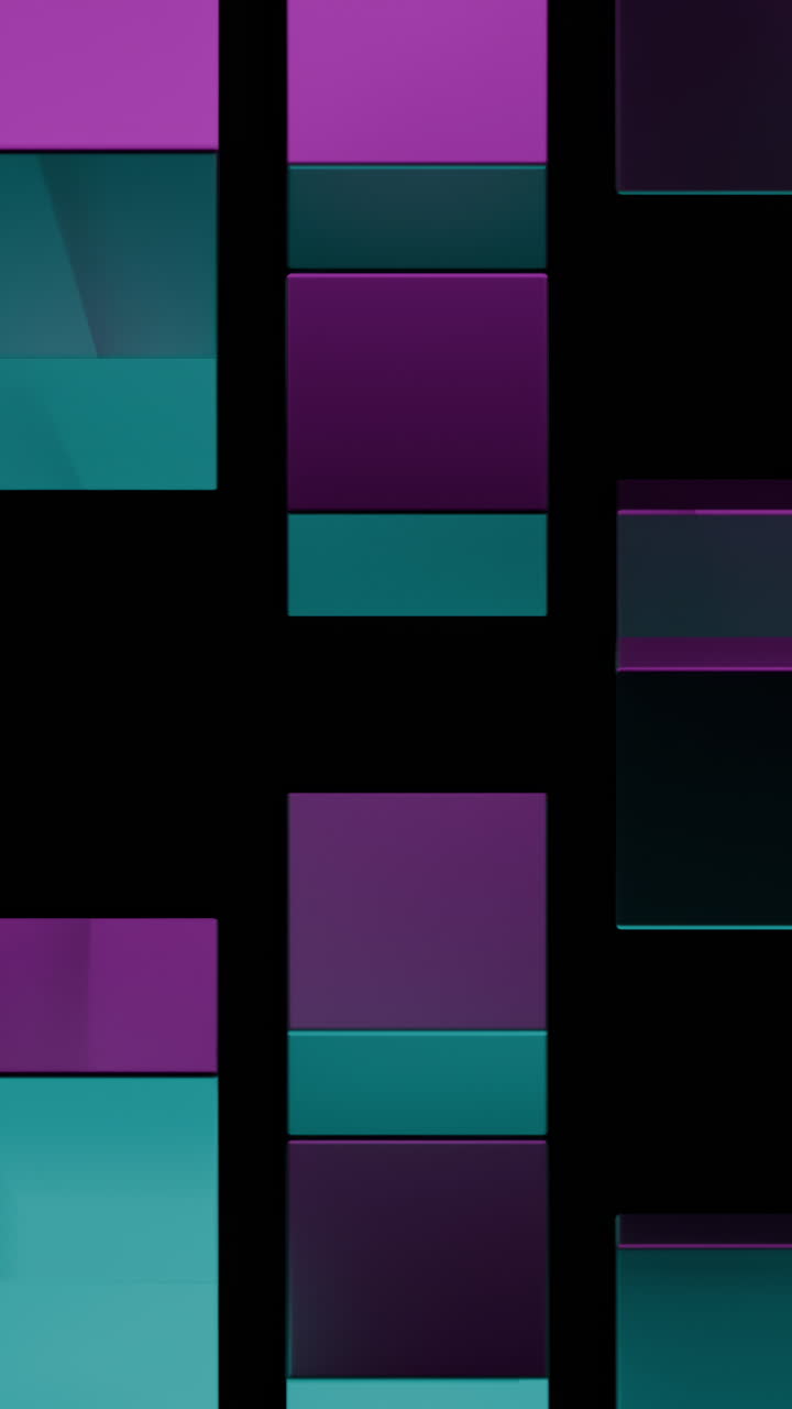 Abstract Geometric Pattern with Purple and Teal Squares