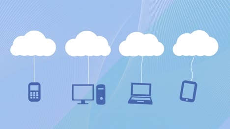 Animation-of-white-clouds-with-icons