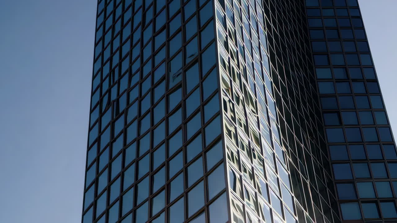 rascacielos moderno con fachada de vidrio