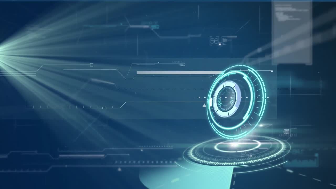 Animazione di scansione e elaborazione dati su schermo digitale