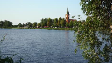 view at church maria meeresstern in werder on the banks of river havel in brandenburg