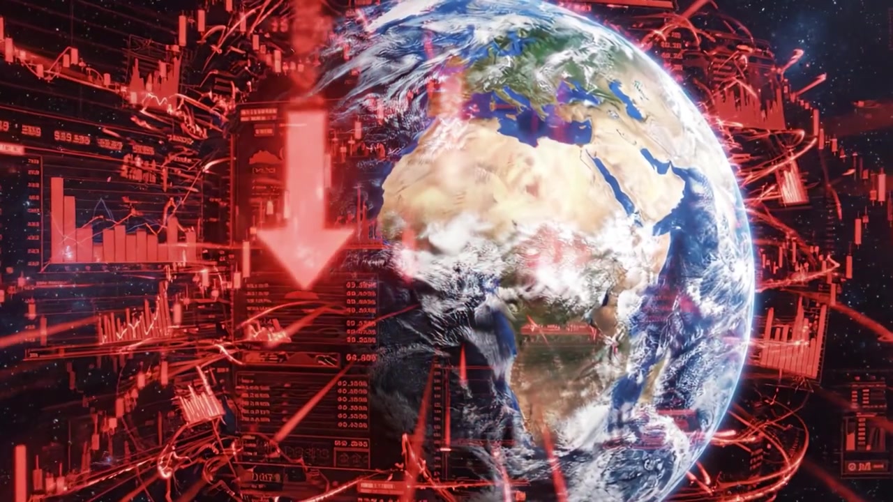 Eine atemberaubende visuelle Darstellung der Erde, umgeben von kosmischen Elementen und dynamischer Datenanalyse, die globale Trends und Innovationen in einem modernen digitalen Kontext hervorhebt.