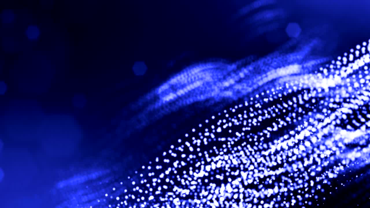 4k 3d render de partículas de brillo como fondo dinámico sin costuras abstracto con profundidad de campo y bokeh. ciencia ficción o microcosmos, espacio o espacio abstracto digital. animación de bucle 3d. cuerdas azules 10