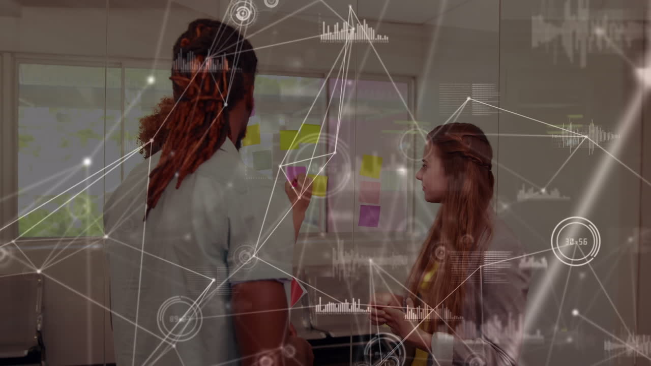 animación de la red de conexiones entre estudiantes diversos