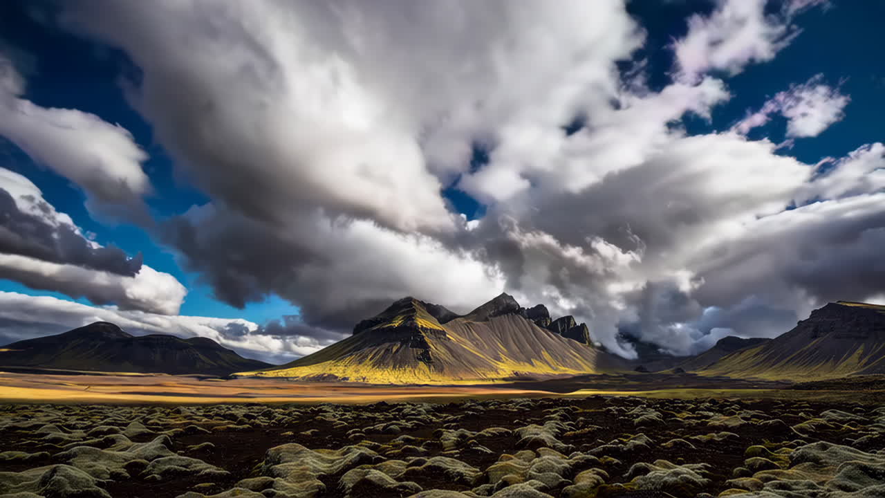 Icelandic Highlands Landscape Under Dramatic Clouds