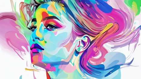 colorful abstract portrait of a woman