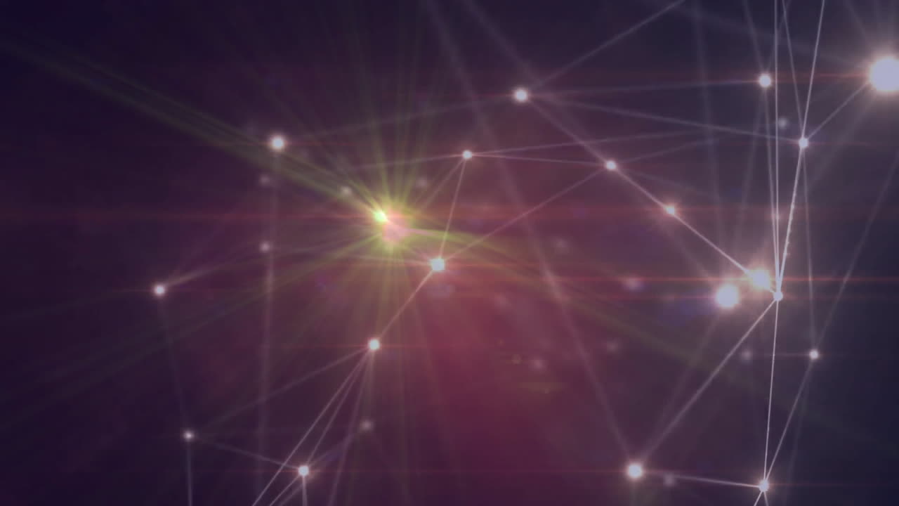 animación de puntos de luz a través de una red de conexiones