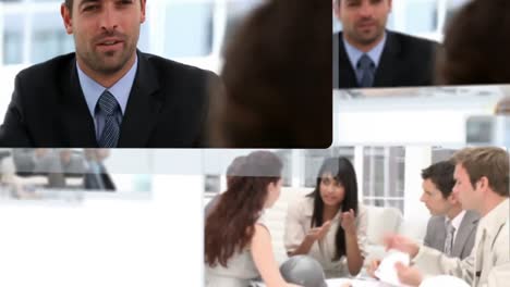 montaje de personas de negocios que trabajan