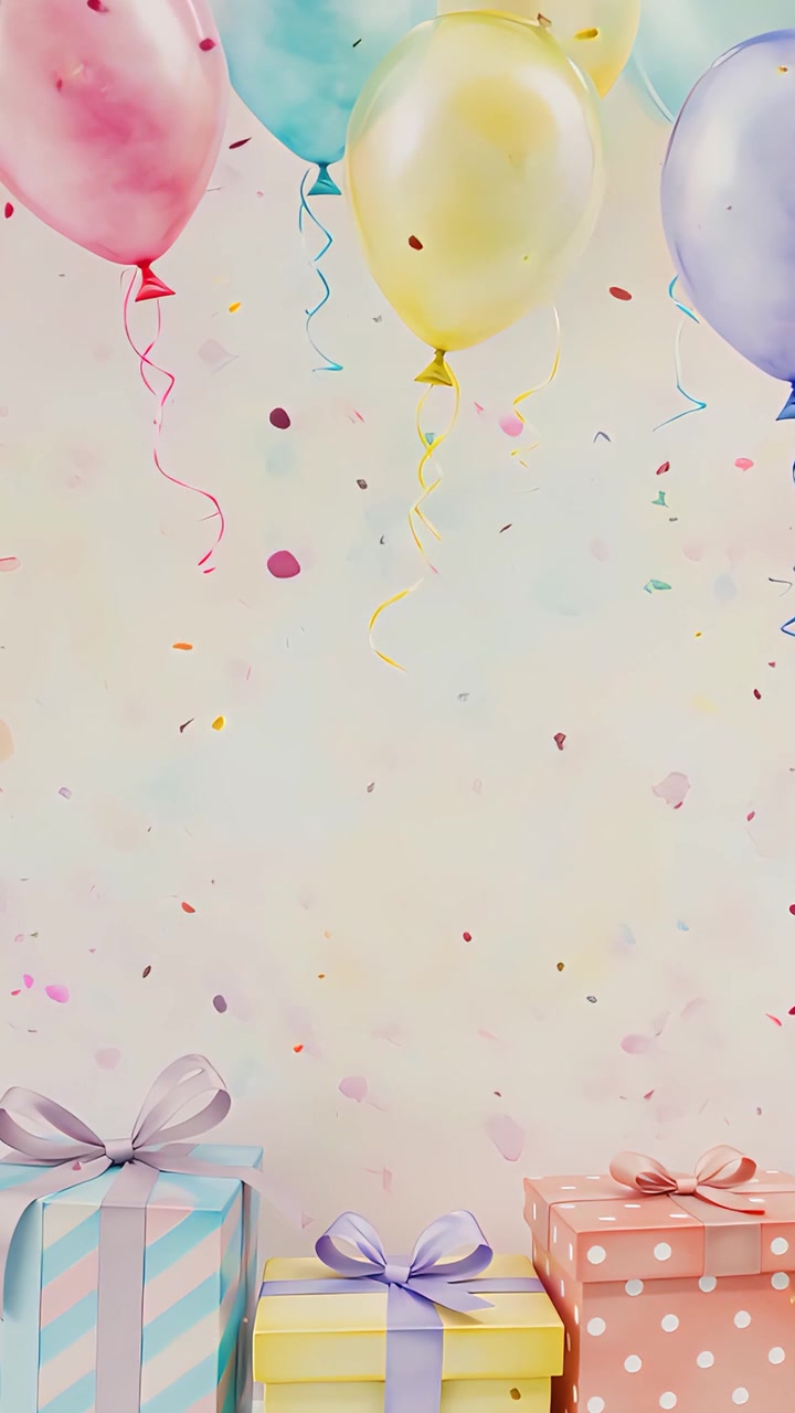 Fondo de cumpleaños con globos 4K
