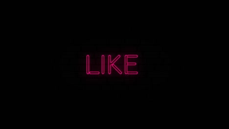 animation of pink neon style word like flickering on black background