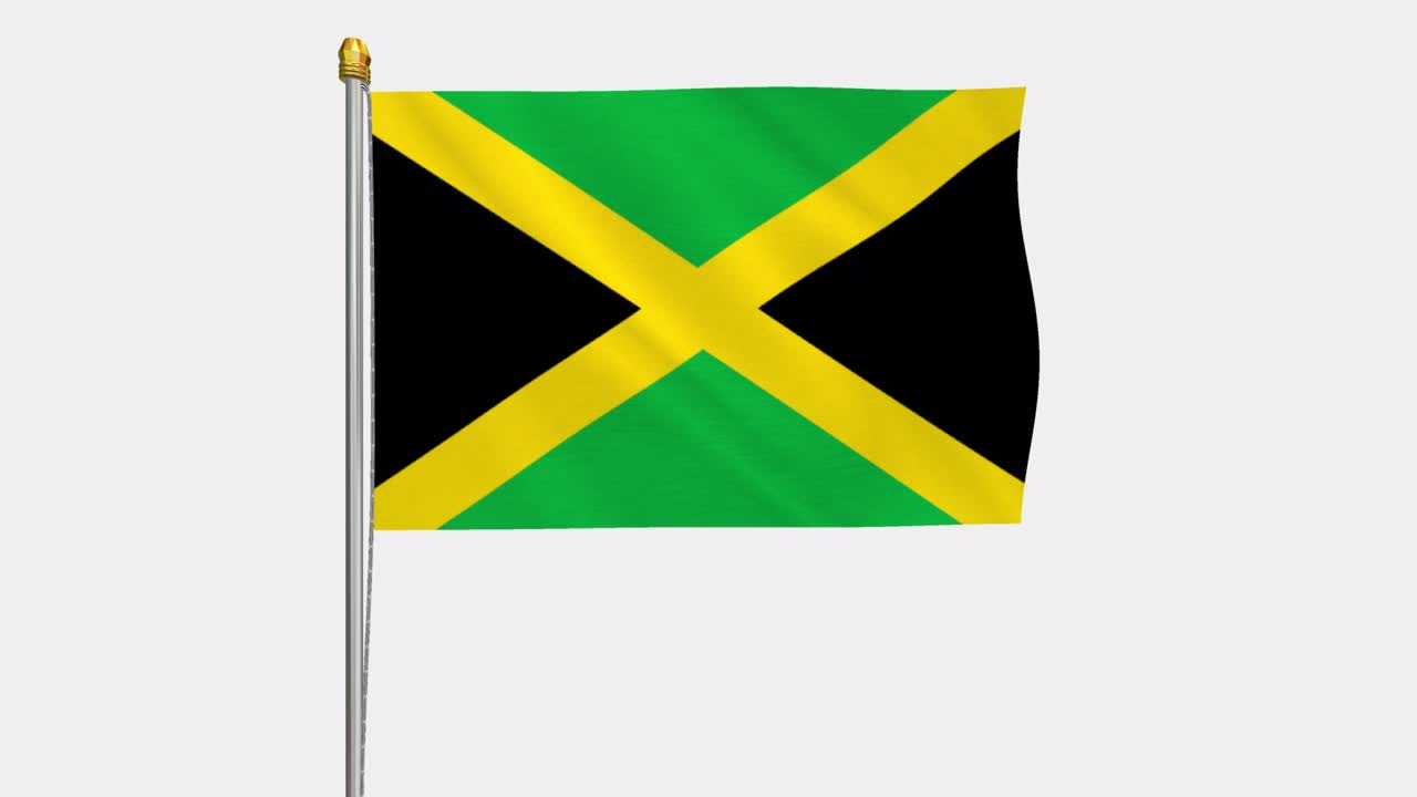 자메이카의 발이 바람에 날아다니는 루프 비디오, 4k의 느린 동작 비디오, 알파 채널