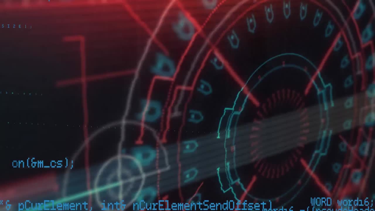 Animation of scope scanning with glitch and data processing