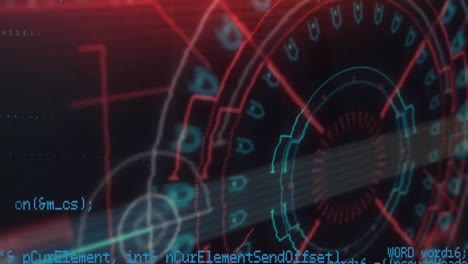 animation of scope scanning with glitch and data processing