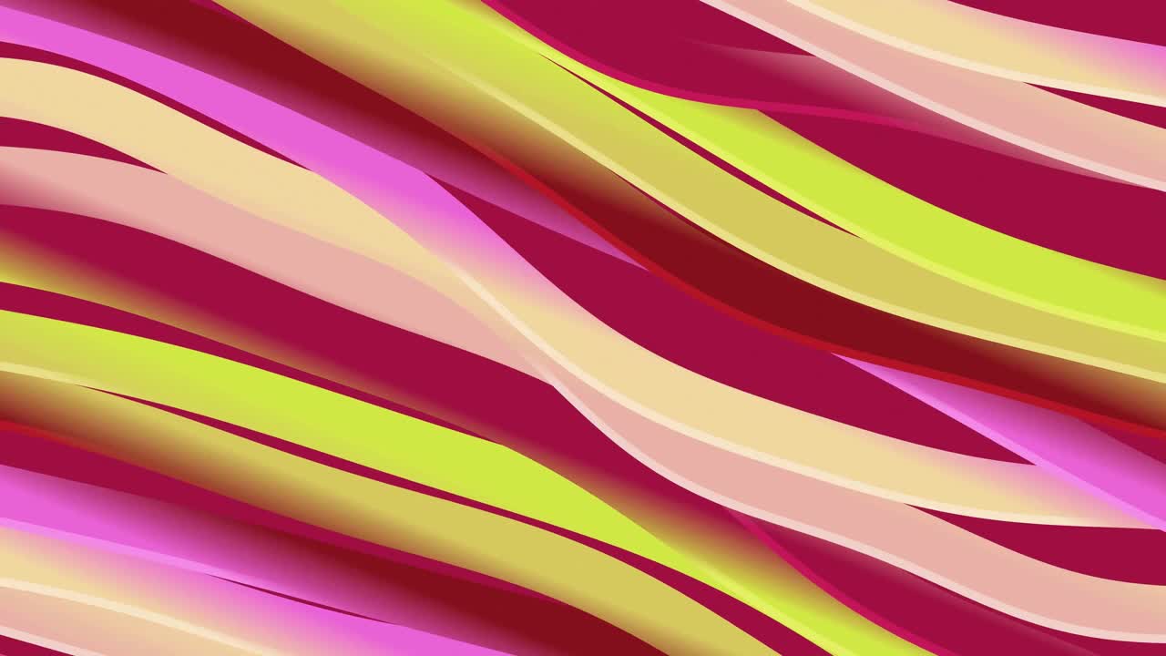 Dynamic Abstract Pink and Yellow-Green Wavy Lines Animation