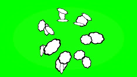 Green background with moving flower shape