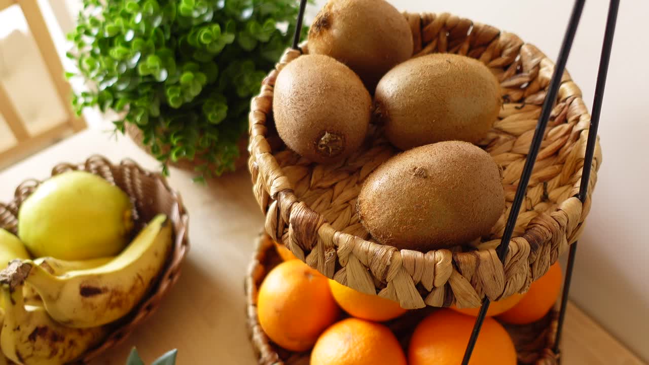 Fruit Display in a Wicker Basket