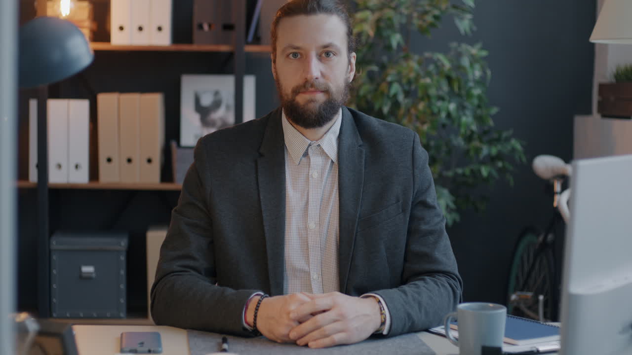 Businessman in Office Portrait