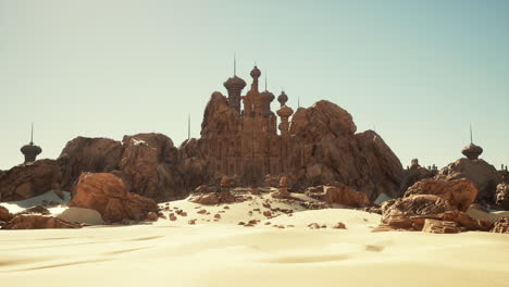 paisaje desértico con rocas y cielo