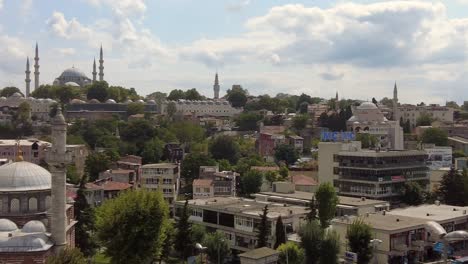 panoramic view of istanbul with mosques and cityscape