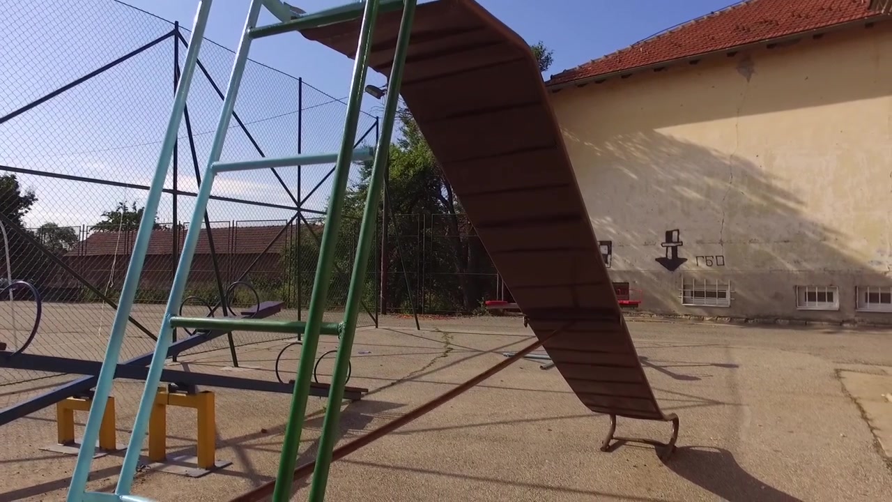 Empty slide for kids in the park