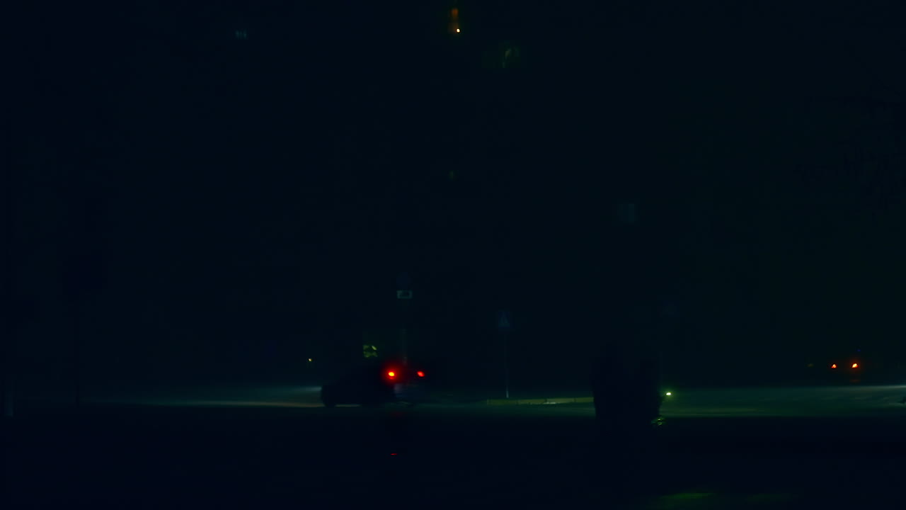 People Walking in Foggy Night