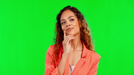 Thinking,-idea-and-woman-in-studio-pensive