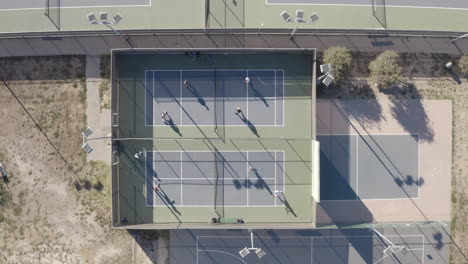 4K-overhead-shot-of-an-afternoon-pickle-ball-match