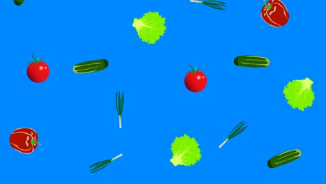 vegetables elements animation chroma key background removable, seamless loop