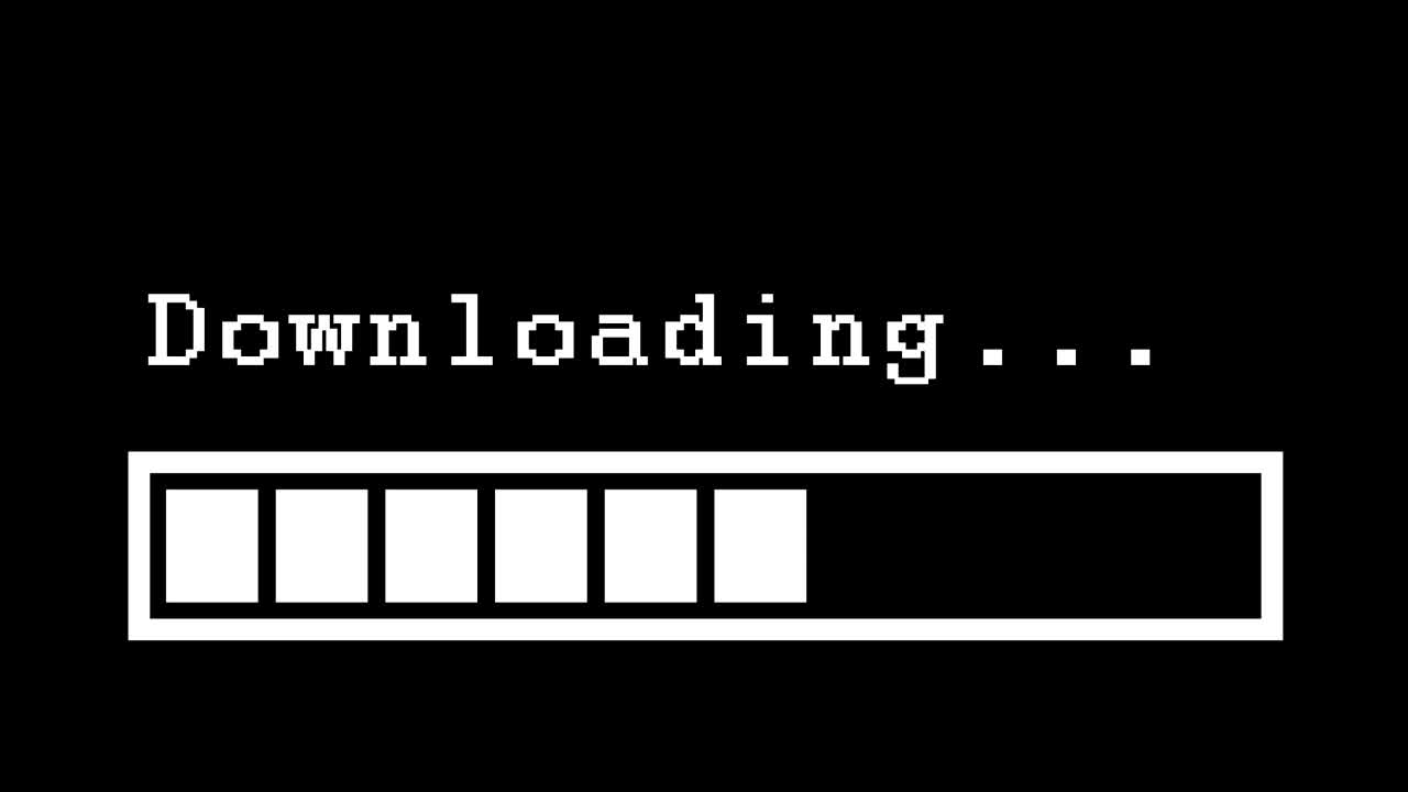 downloading infographic with progress bar white