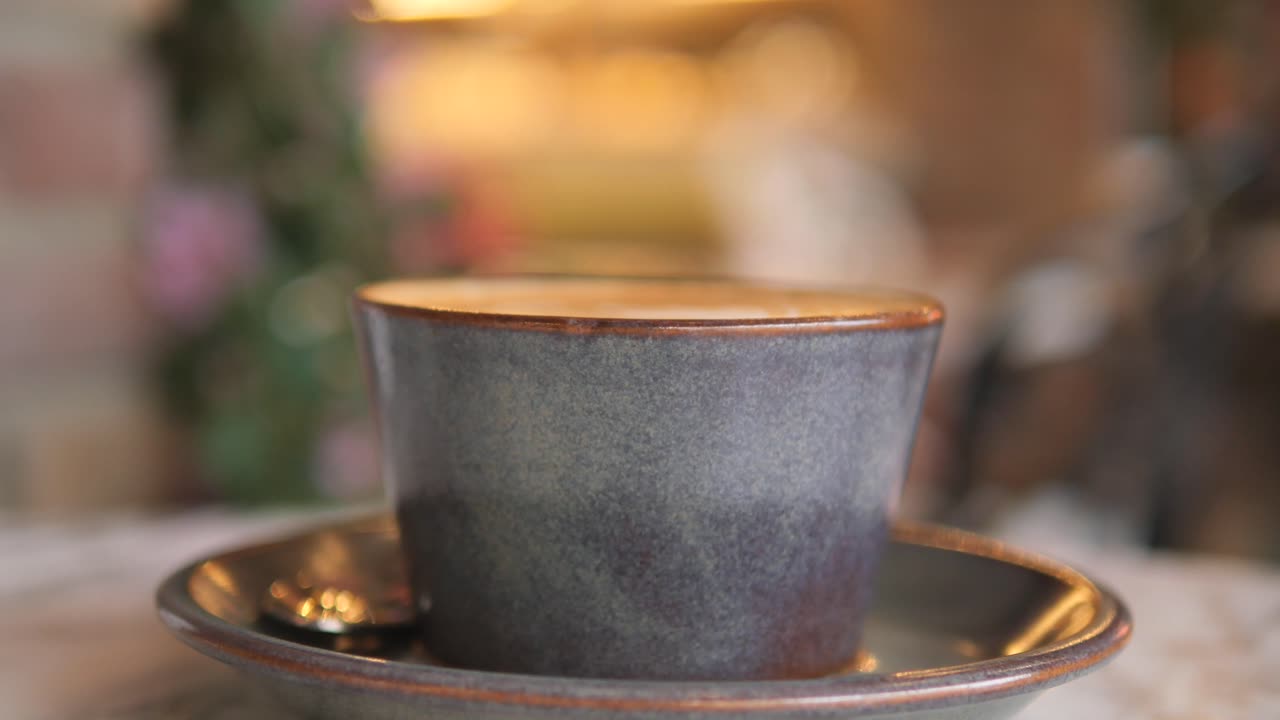 카페에서 커피 컵