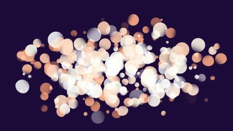 bokeh animation with white and orange circles over dark background