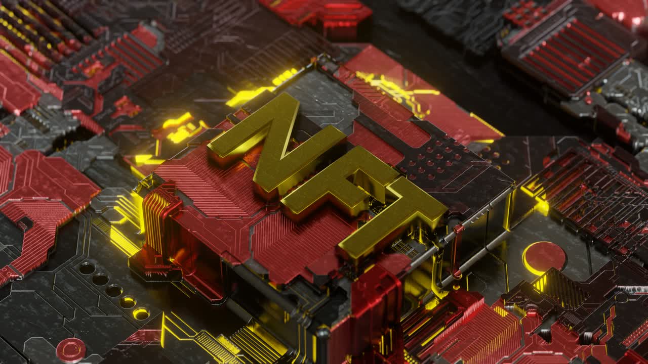 NFT non fungible token concept. Seamless loop. 3d render