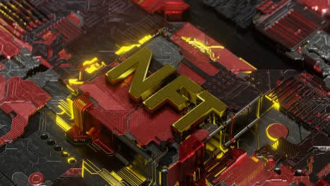 concepto de token no fungible nft. bucle sin costuras. renderizado en 3d