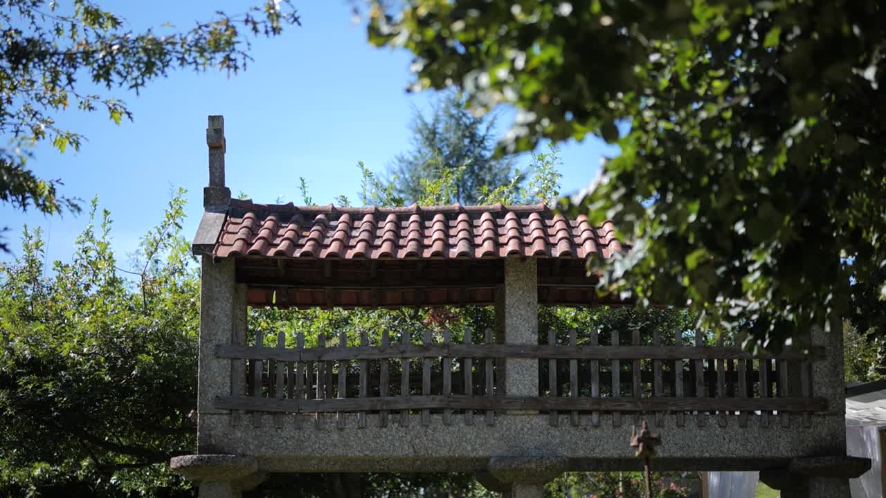 Rustic Barn Surrounded by Lush Green Trees on a Bright and Breezy Sunny Day