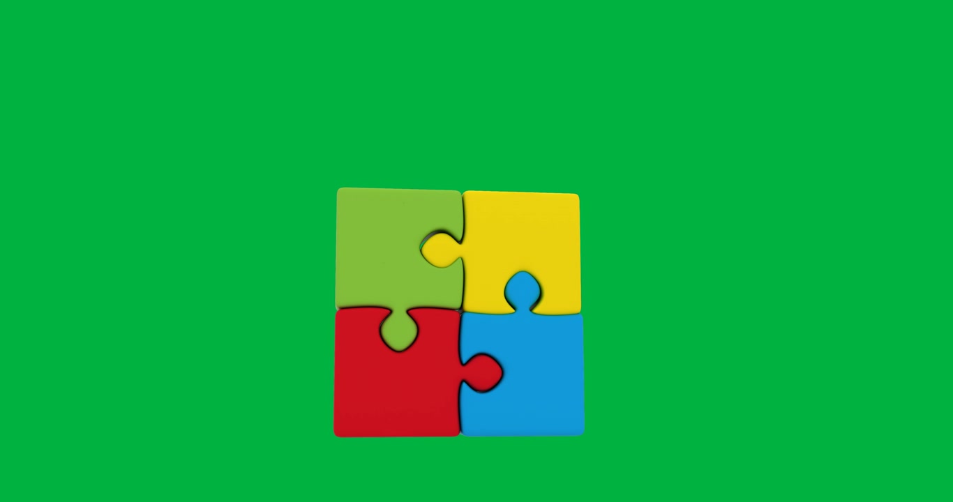 Icona animata digitale colorata celebra la Giornata Nazionale del Puzzle su sfondo nero