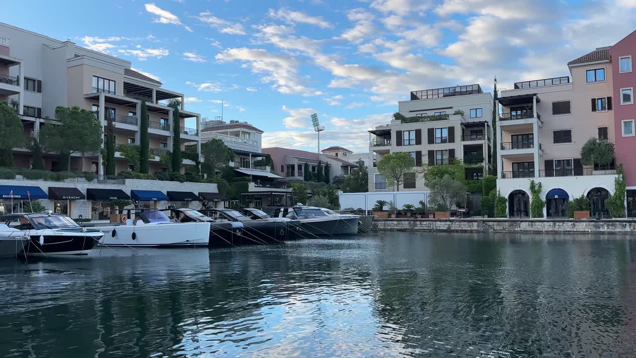 Tivat Coastal port town city harbour montenegro balkans country bay of kotor Boka luxury yachts shopping