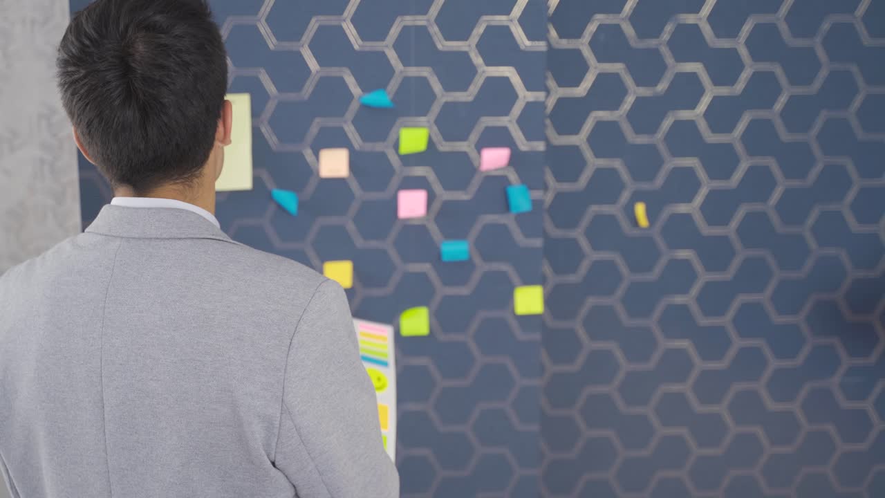 trabajador de oficina haciendo un plan.