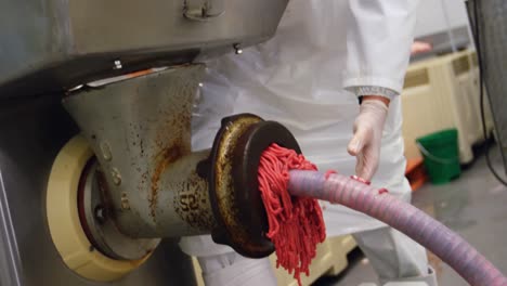 Butcher-preparing-minced-meat