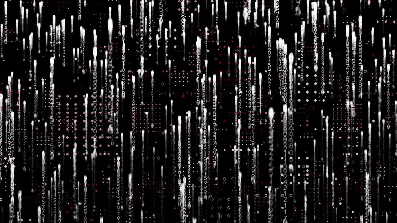 컴퓨터 회로판의 애니메이션, 검은색에 떨어지는  ⁇  빛의 흔적 위에