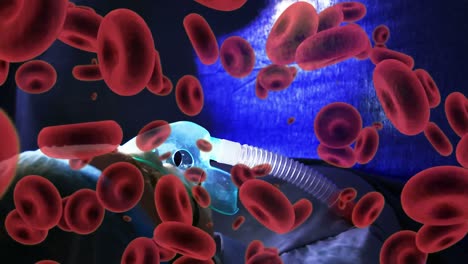 animation of red blood cells with floating