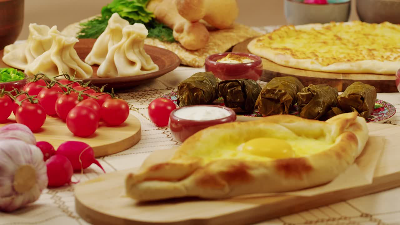 Table of Diverse Caucasian Foods