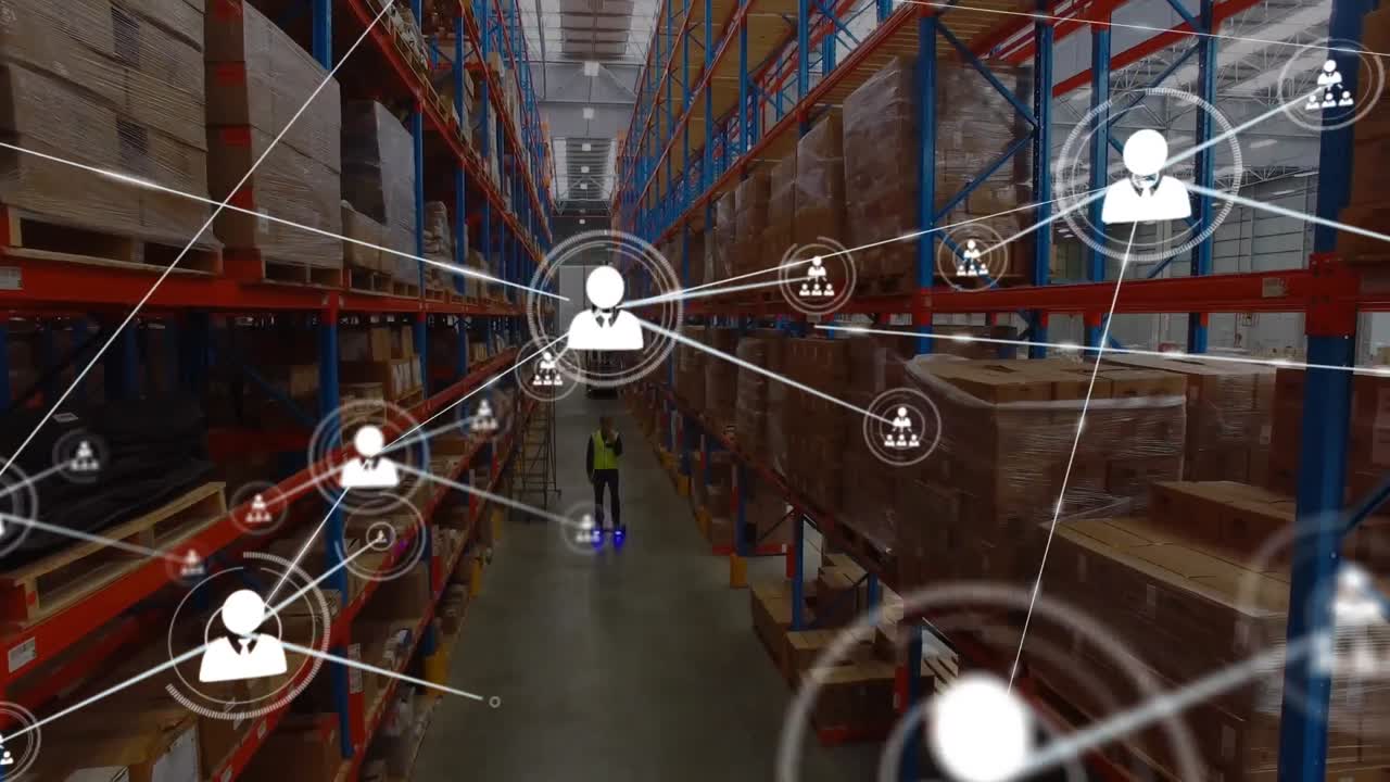 animación de la red de conexiones a través del almacén