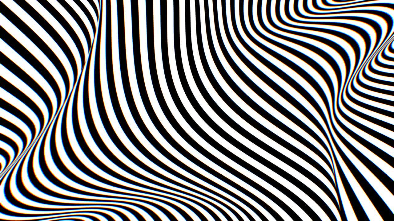Black and White Optical Illusion Twisted Stripes Abstract Pattern Art - 4K Seamless VJ Loop Motion Background Animation