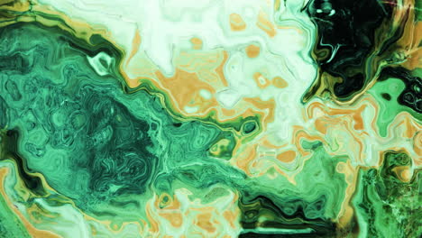 animation of vibrant coloured green liquid flowing in hypnotic motion