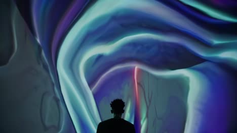 instalación de arte digital abstracta con mapeo de proyección