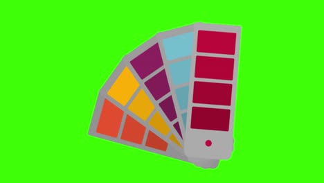 symbol einer bunten palette auf einem grünen bildschirm in 4k